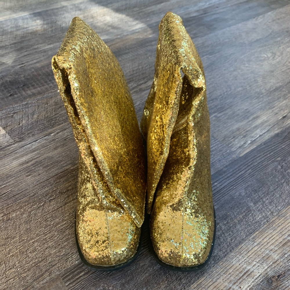 Gold disco boots